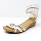 White Lightweight Ankle Strap Wedge Sandal