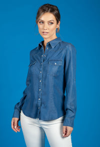 Deep Blue Tencel Shirt