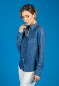 Deep Blue Tencel Shirt