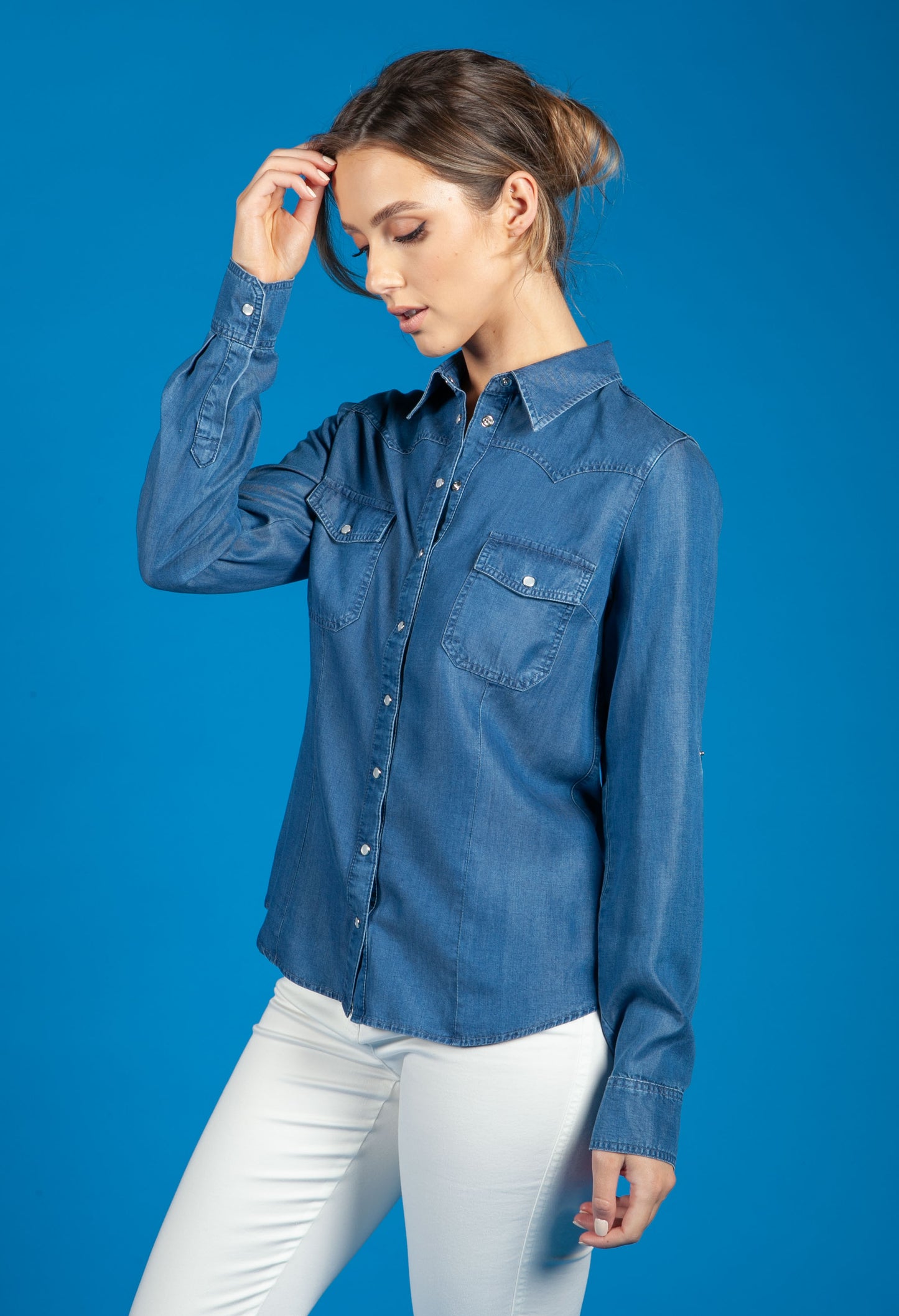 Deep Blue Tencel Shirt