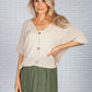 Beige Cropped Knit Cardigan