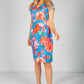 Bright Blue Rose Print Dress