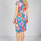 Bright Blue Rose Print Dress