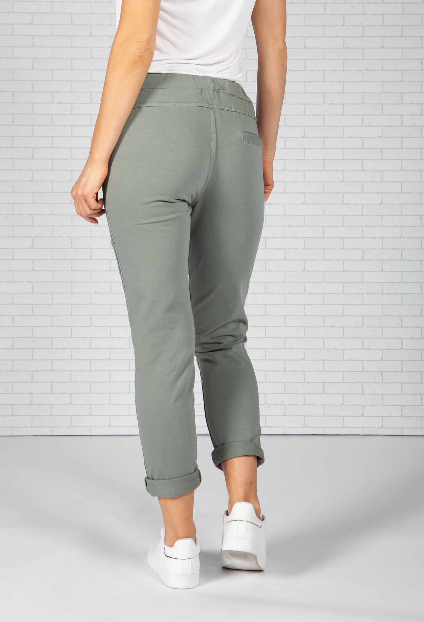 Olive Green  Satin Stripe Joggers