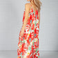 Red Dark Palm Print Maxi Dress