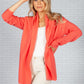 Coral Ribbed Knit Cardigan