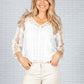 Cream Embroidered Top with Cami