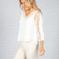 Cream Embroidered Top with Cami