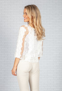 Cream Embroidered Top with Cami