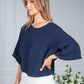 Cotton Summer Pullover in Navy