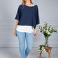 Cotton Summer Pullover in Navy