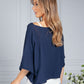 Cotton Summer Pullover in Navy