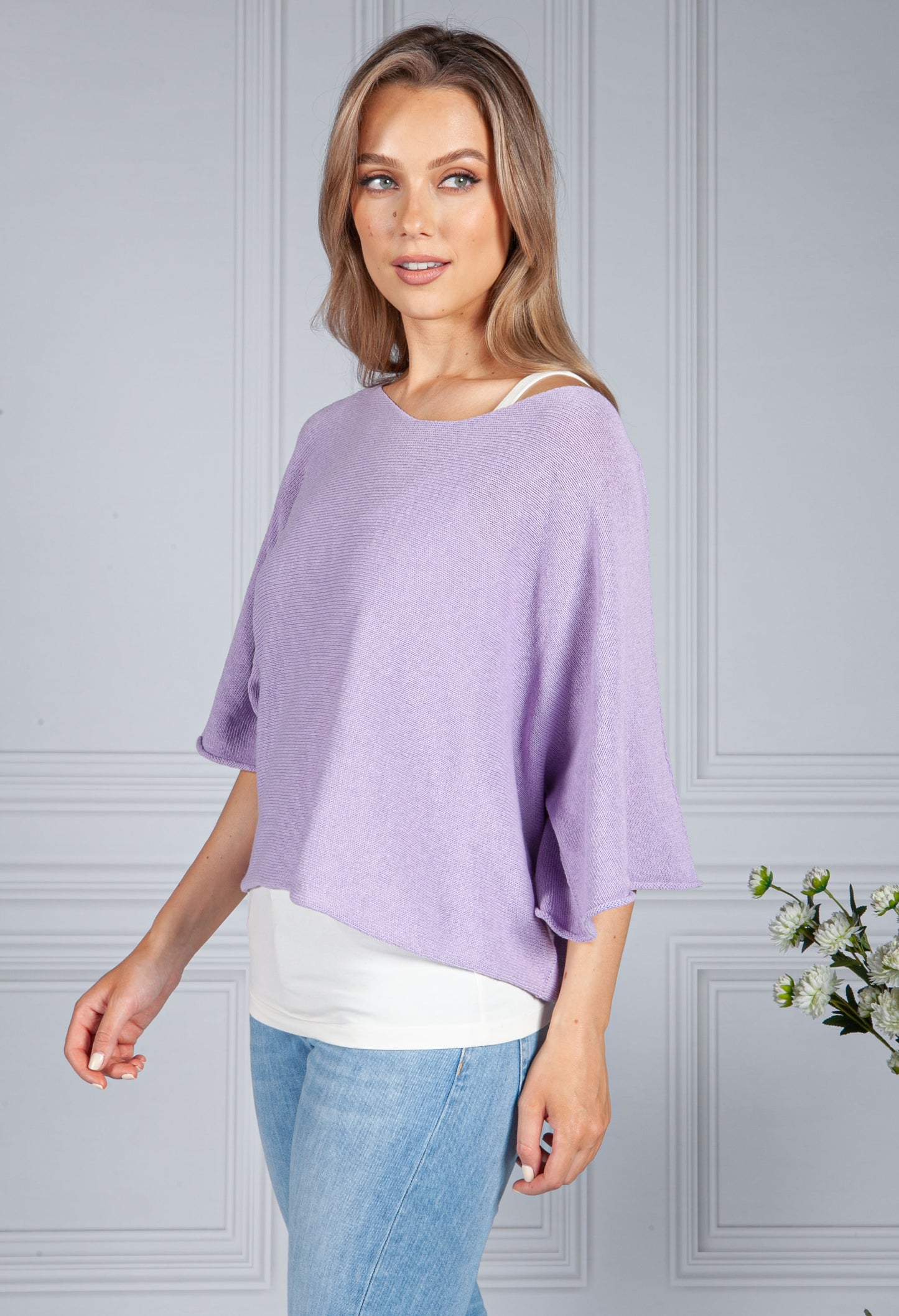 Cotton Summer Pullover in Lilac