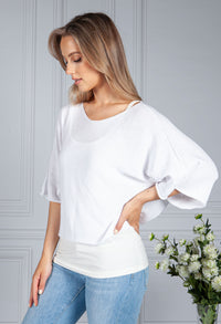 Cotton Summer Pullover in White