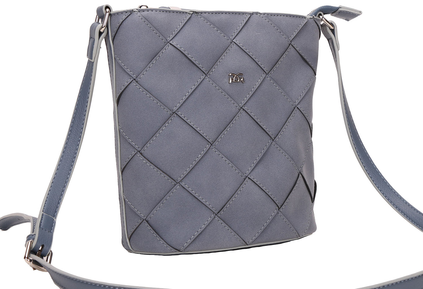 Dusted Blue Weaved Crossbody Bag