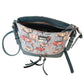 Turquoise Poppy Print Crossbody Bag