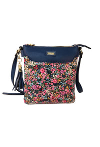 Navy Mini Bloom Print Crossbody Bag