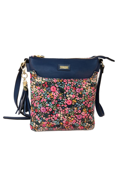 Navy Mini Bloom Print Crossbody Bag