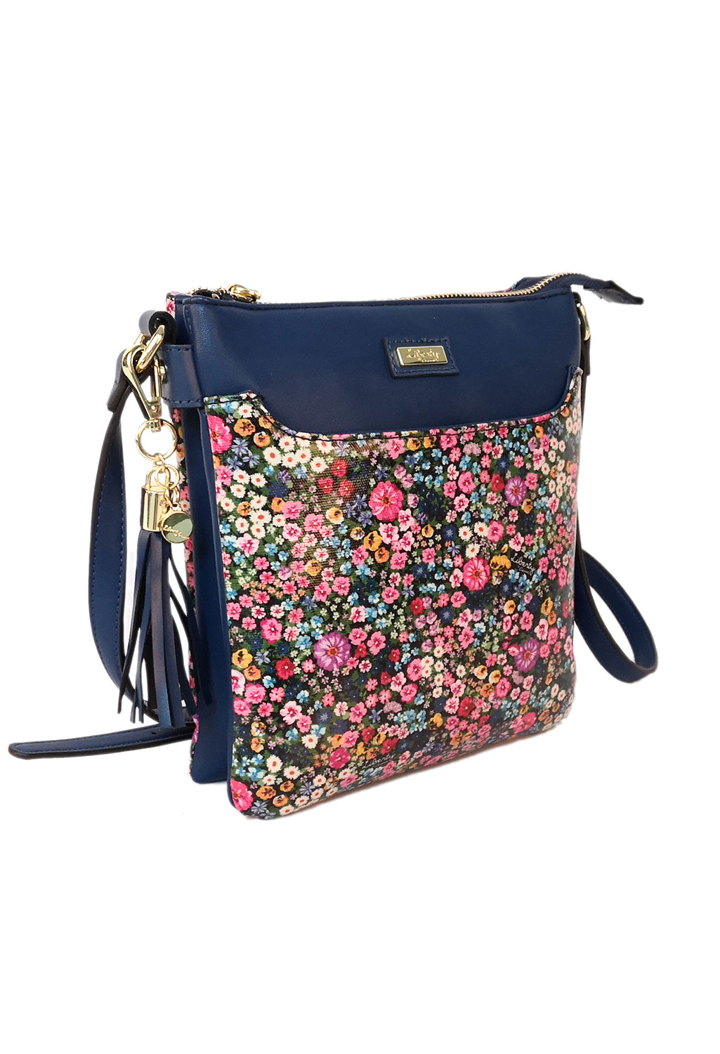 Navy Mini Bloom Print Crossbody Bag