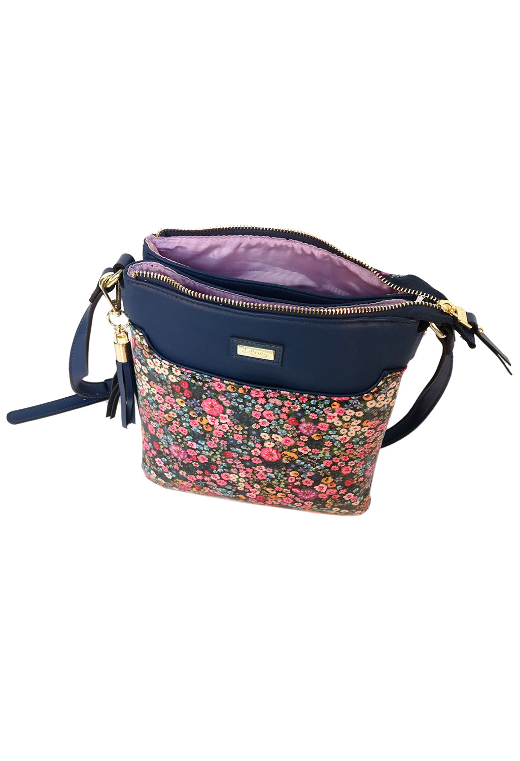 Navy Mini Bloom Print Crossbody Bag