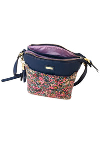 Navy Mini Bloom Print Crossbody Bag