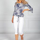 Wall Flower Print Top with Tied Hem