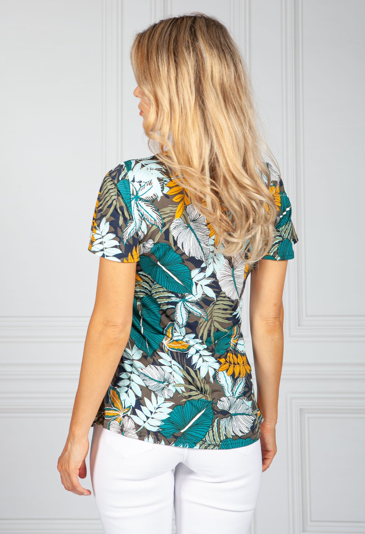 Textured Tropic Print Top