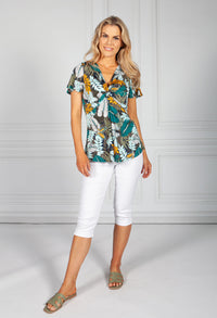 Textured Tropic Print Top