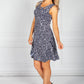 Navy Polka Dot Print Dress