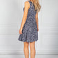 Navy Polka Dot Print Dress