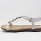 Glitter Studded Detail Sandal in Silver