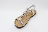 Glitter Studded Detail Sandal in Silver