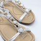 Glitter Studded Detail Sandal in Silver