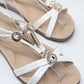 Gold Studded Sandal in White