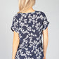 Navy Blossom Print Blouse