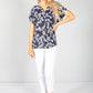 Navy Blossom Print Blouse