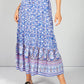 Royal Blue Blossom Print Skirt