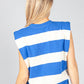 Royal Blue Stripe Sleeveless Tee