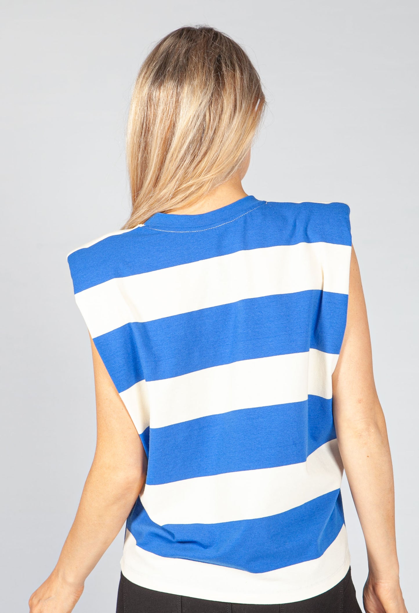 Royal Blue Stripe Sleeveless Tee