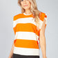 Summer Orange Stripe Sleeveless Tee