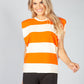 Summer Orange Stripe Sleeveless Tee