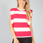 Fuchsia Stripe Sleeveless Tee