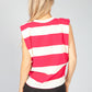 Fuchsia Stripe Sleeveless Tee