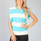 Aqua Stripe Sleeveless Tee