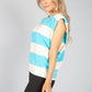 Aqua Stripe Sleeveless Tee