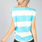 Aqua Stripe Sleeveless Tee