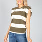 Khaki Stripe Sleeveless Tee