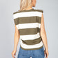 Khaki Stripe Sleeveless Tee