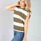 Khaki Stripe Sleeveless Tee