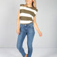 Khaki Stripe Sleeveless Tee